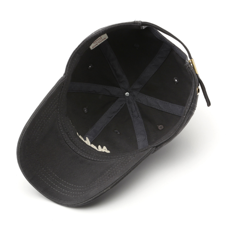 2026 New Vintage Washed Cotton Baseball Cap with Letter Embroidery - Outdoor Travel Sun Protection Hat
