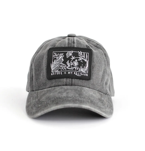 Vintage Washed Cotton Baseball Cap - Distressed Gray Retro Unisex
