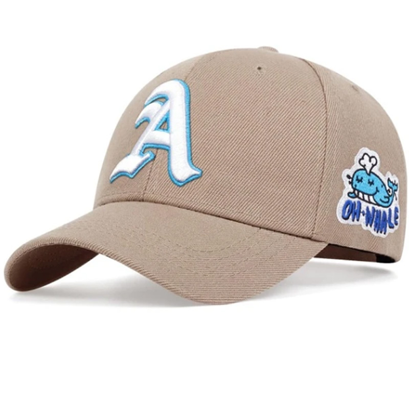 Custom 100% Cotton 6-Panel Baseball Cap Fashionable Sports Style 3D Embroidered Letter Logo Dot Puff Printing Method Sporty