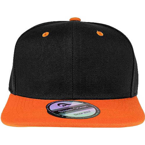 Unisex High Quality 6-Panel Cotton Flat Brim Snapback Caps Custom Two-Tone Color Embroidery Denim Hip Hop Sports Performances