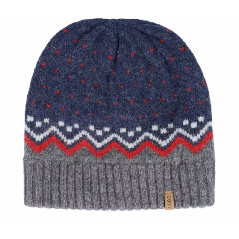 Wholesale 100% Wool Dark Garnet Beanie Warm Knit Skull Cap Soft Cuff Beanie Custom Logo Daily Winter Hats for Women Men