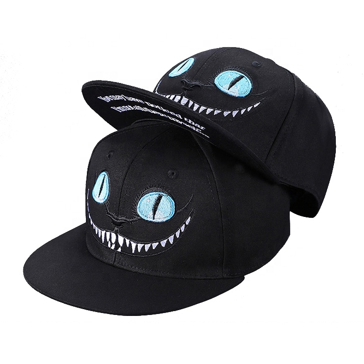 Unisex High Quality 3D Embroidered Snapback Cap Customizable Flat Brim Hat New Style Y2K Cartoon Character Pattern Outdoor Use