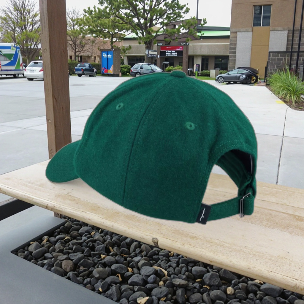 Custom Hats High Guality College Signature Wool Blend Cap Dusty Green Baseball Caps Wholesale Custom Logo Wool Dad Caps Design