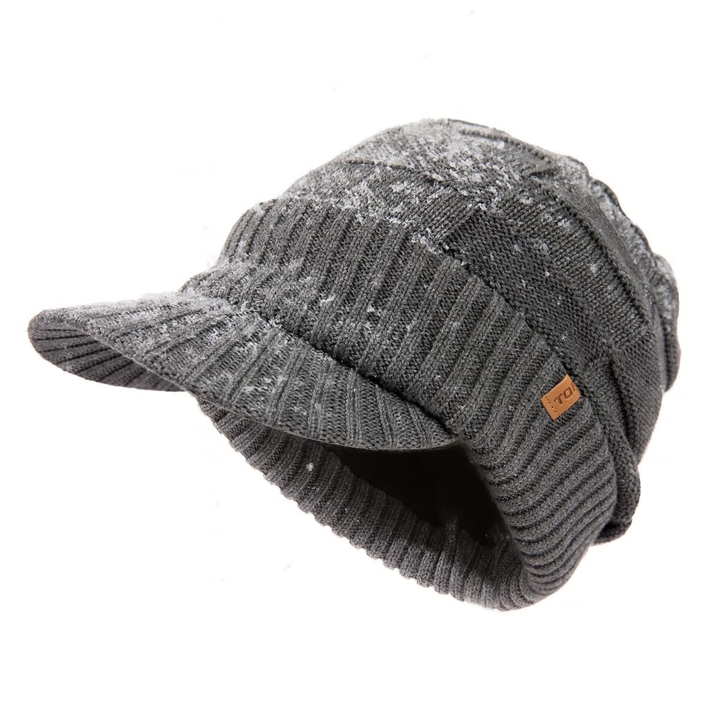 New Model Custom Acrylic Beanie with Brim Visor Cap Warm Winter & Autumn Hat for Men Women