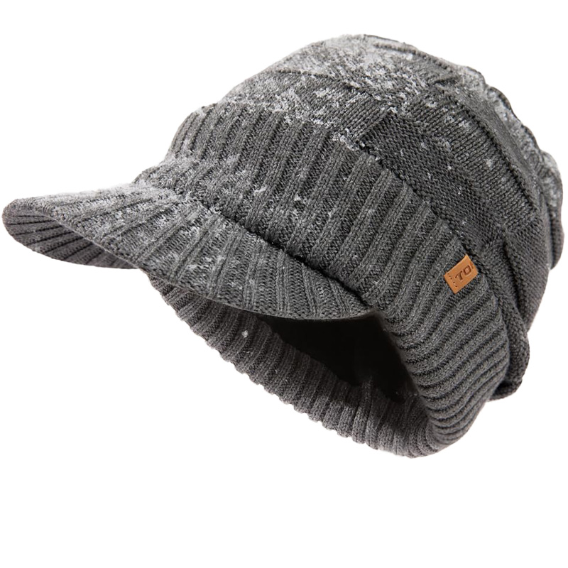 New Model Custom Acrylic Beanie with Brim Visor Cap Warm Winter & Autumn Hat for Men Women