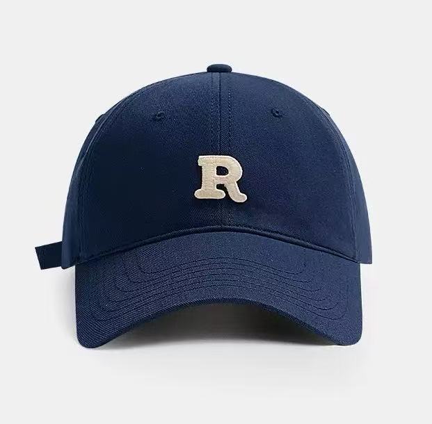 Fall/Winter Men's and Women's Fashion Retro R Letter Embroidered Baseball Cap for Outdoor Sports and Travel Baseball Cap
