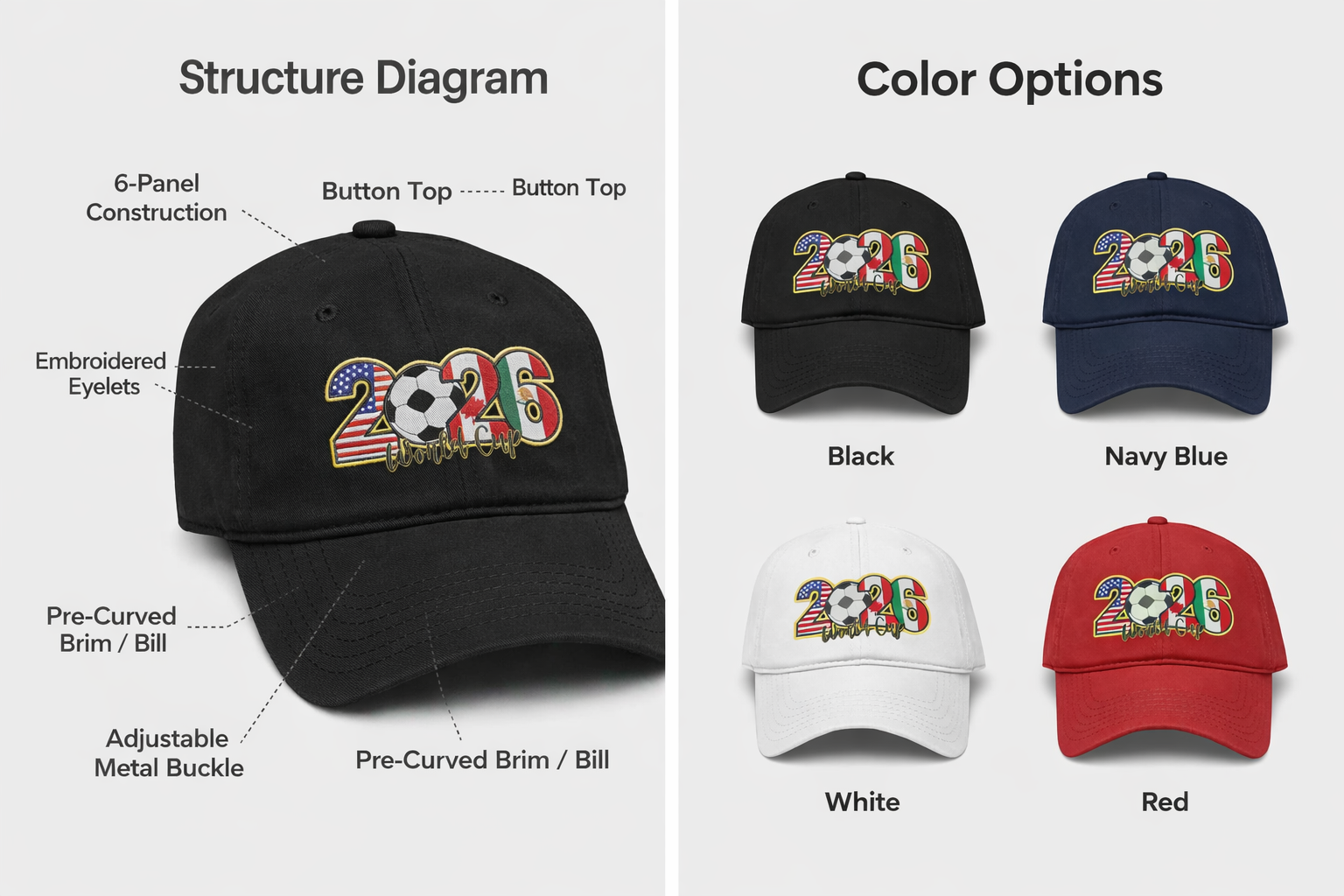 2026 Football League Vintage Sporty Embroidered 6-Panel Adjustable Baseball Cap with Letter Pattern Unisex