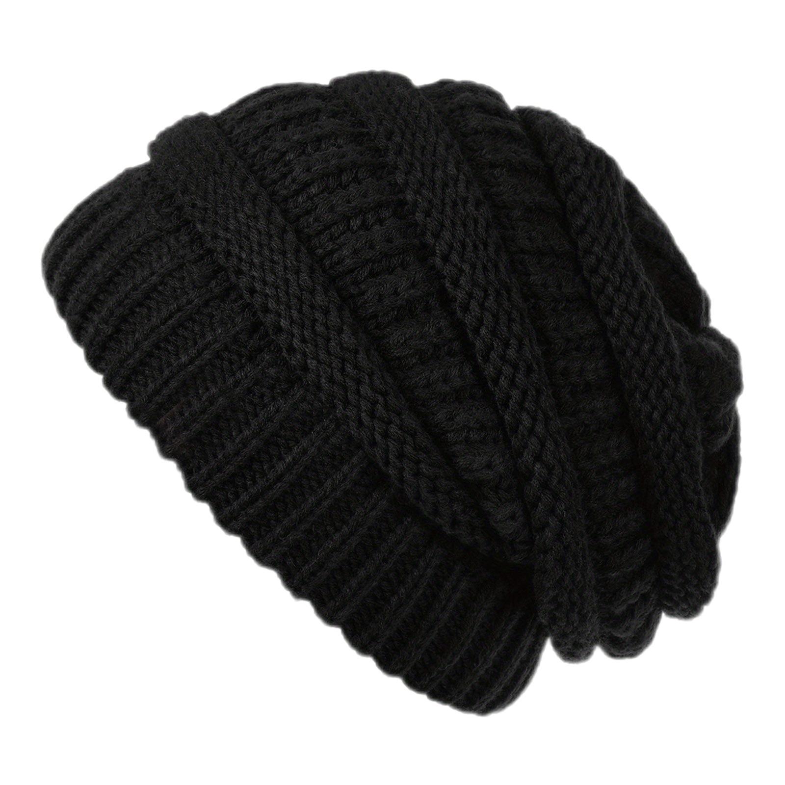 Thick Soft and Elastic Knitted Hat with No Brim Skull Cap for Adults Ski Hat Cold Cap