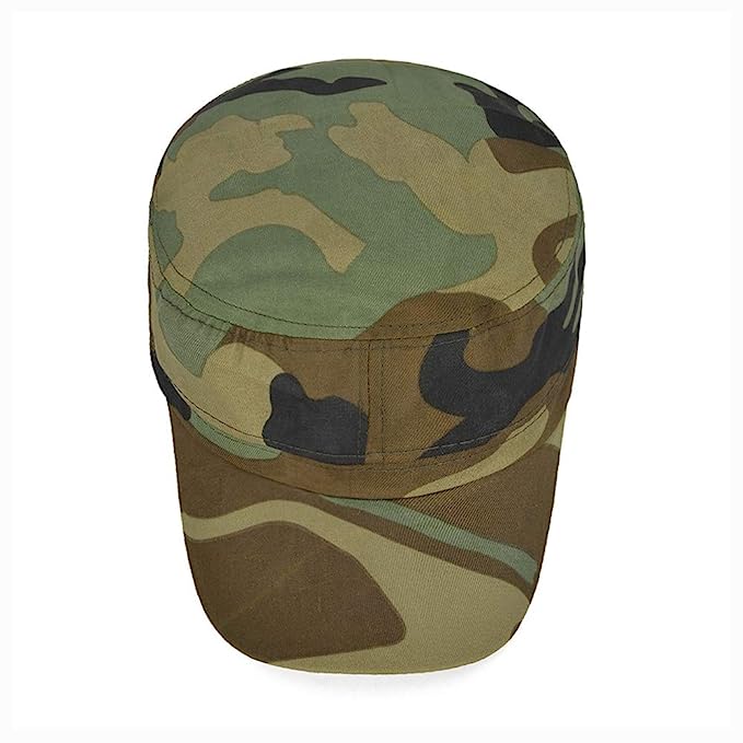 High Quality Camouflage  Custom Logo Flat Top Cap