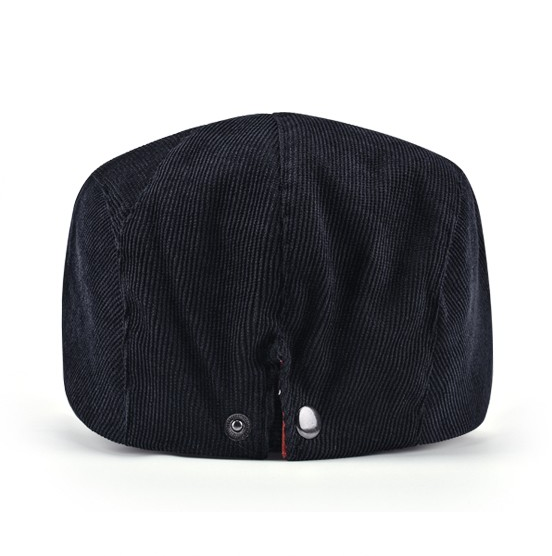 Custom Design British Corduroy Plain Ivy Cap Winter Snap Buckle Beret Cap