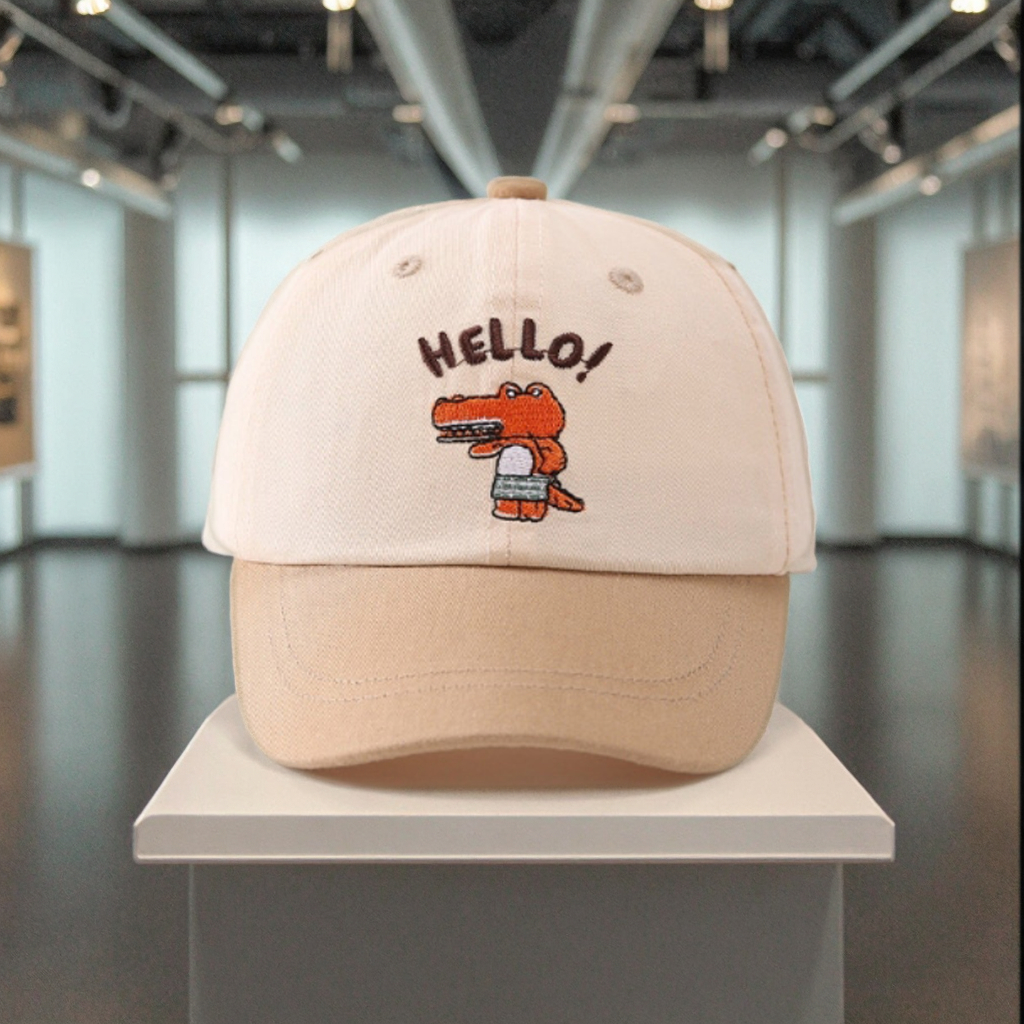 High Quality Two Tone Designer Unstructured Embroidered Kids Baseball Cap