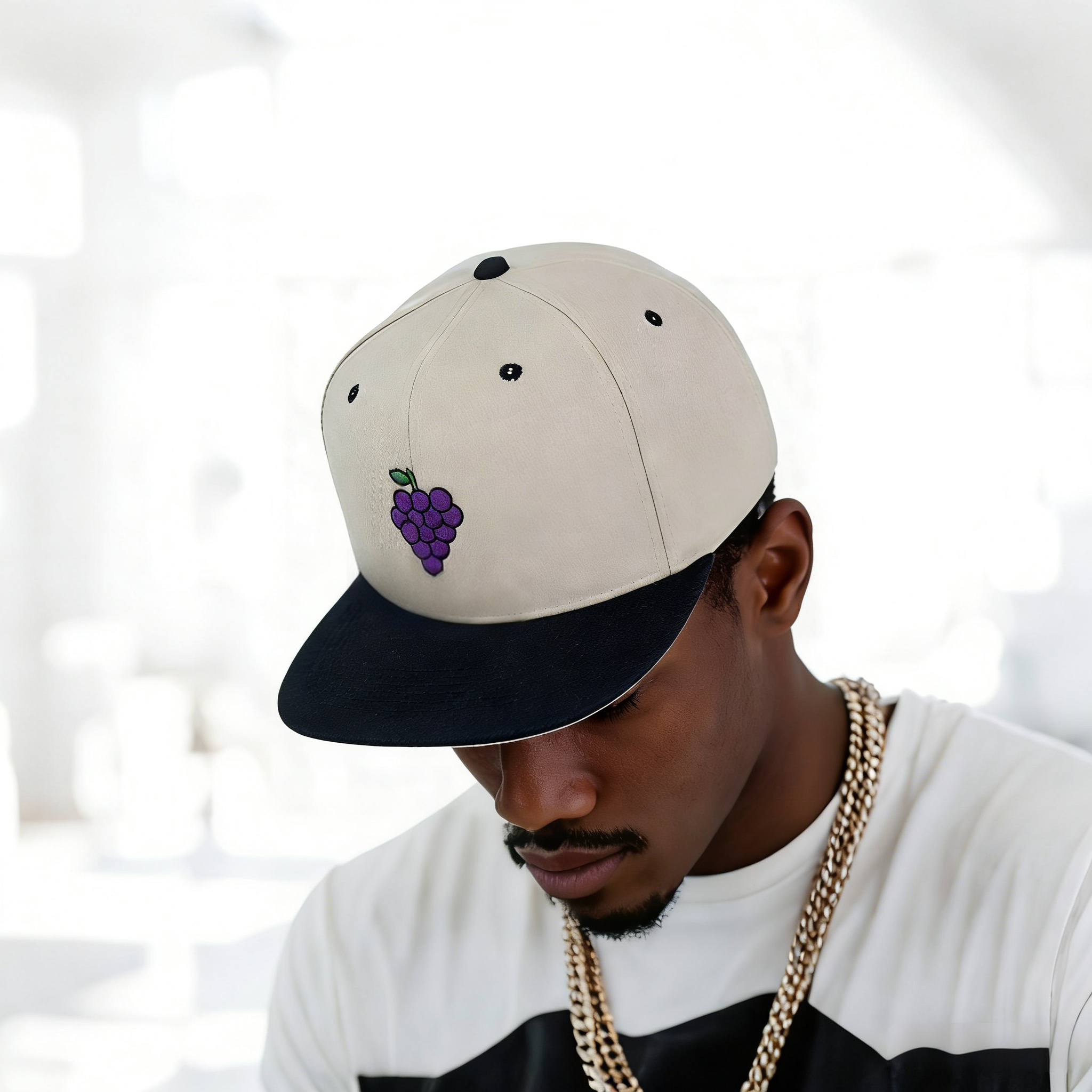 Unisex 6Panel Embroidered Grape Baseball Cap Adjustable Snapback Street Fashion Hats Outdoor Headwear Trendy Caps for Adults