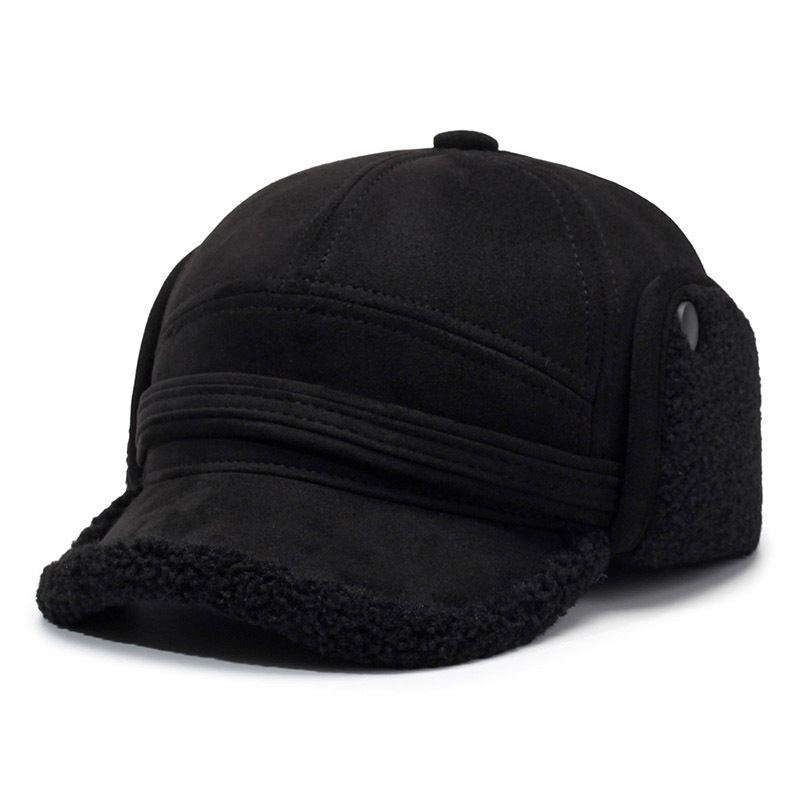 New Autumn-winter Style Warm Flight Cap for Men. Dad-style Outdoor Casual Thick Fleece Ear Warmer Hat for the Elderly.