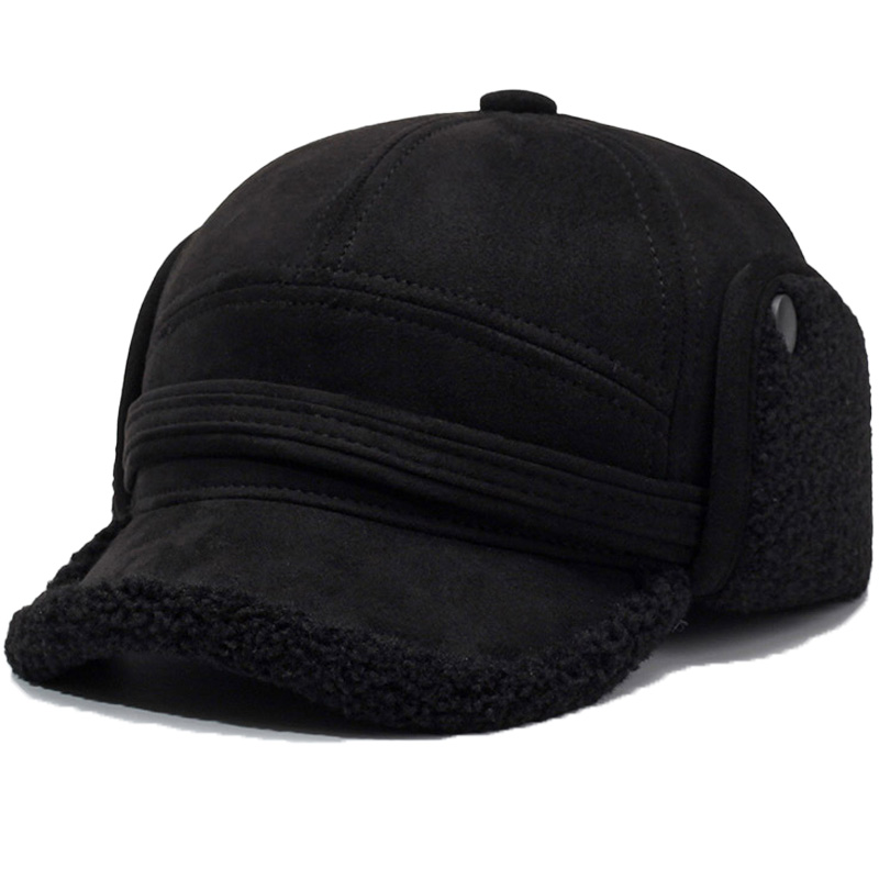 New Autumn-winter Style Warm Flight Cap for Men. Dad-style Outdoor Casual Thick Fleece Ear Warmer Hat for the Elderly.