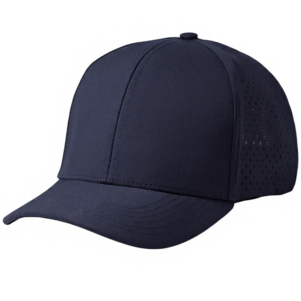 100% Polyester 6-Panel Baseball Cap - Waterproof & Laser-Cut Design