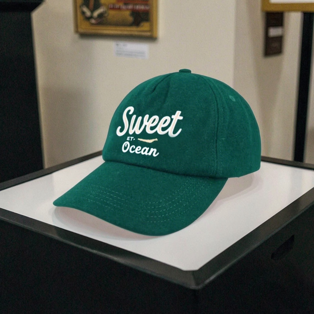 Custom Hats High Guality College Signature Wool Blend Cap Dusty Green Baseball Caps Wholesale Custom Logo Wool Dad Caps Design