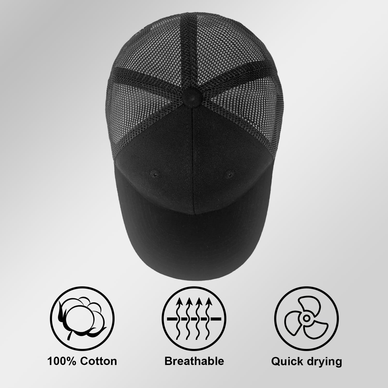 Custom 6-Panel Baseball Caps High Quality Adjustable Breathable Quick-drying 100% Cotton Customizable Logo for Outdoor Beach Use