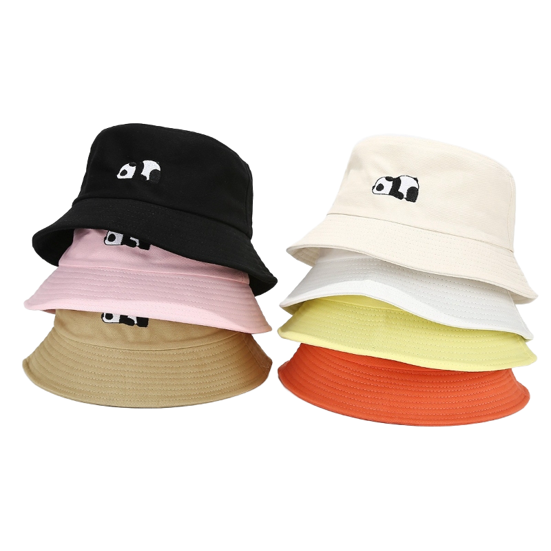 Custom Logo Street Style Bucket Hats with Fashion Design Casual Daily Use Cartoon and Letter Pattern