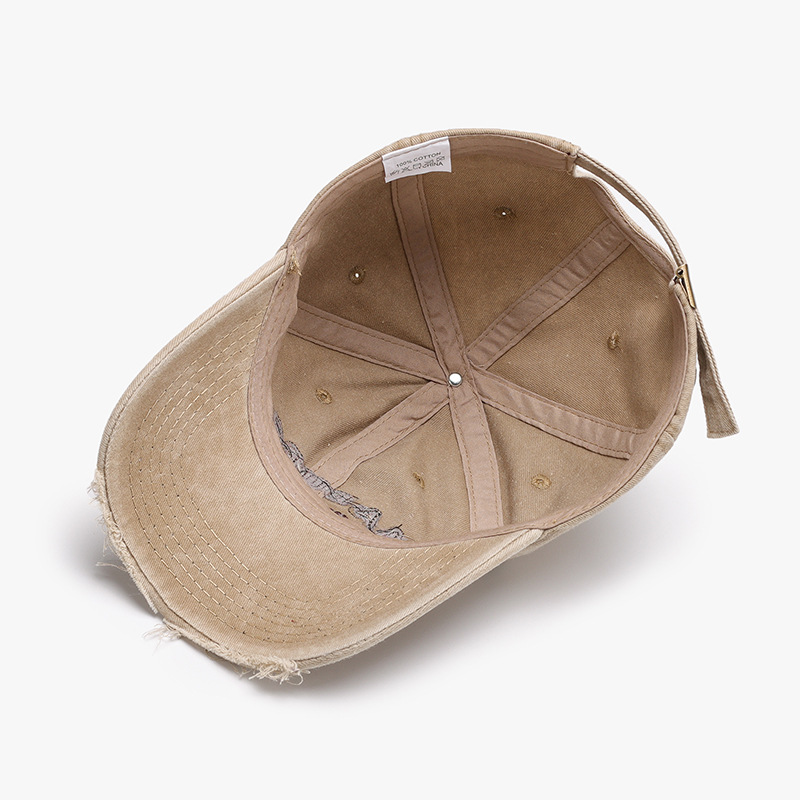 Spring New Style Letter Wash Denim Patch Embroidered Men's Baseball Cap Breathable and Retro Outdoor Dad Hat