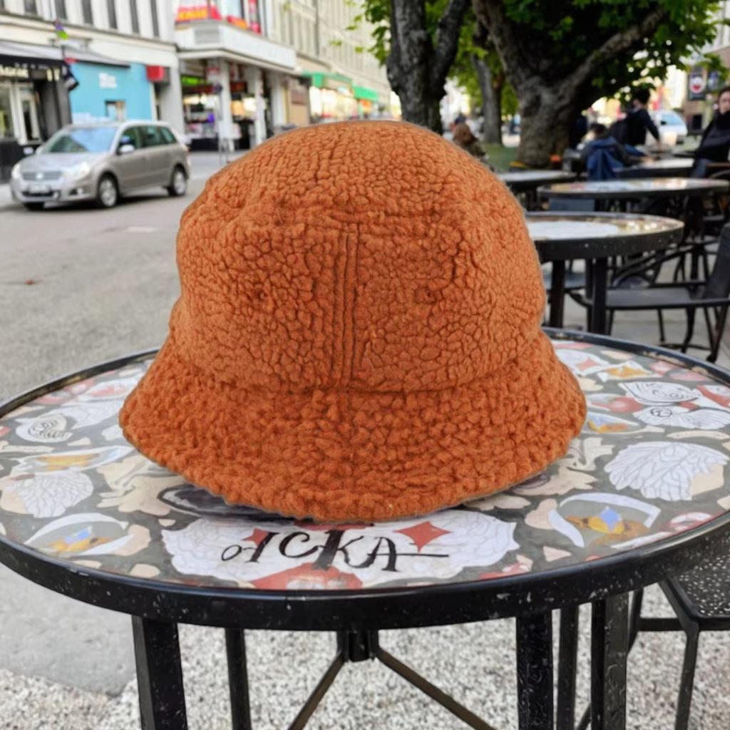 Custom Logo Winter Bucket Hats with Wide Brim Keep Warm Lamb and Polar Fleece for Men Women Children