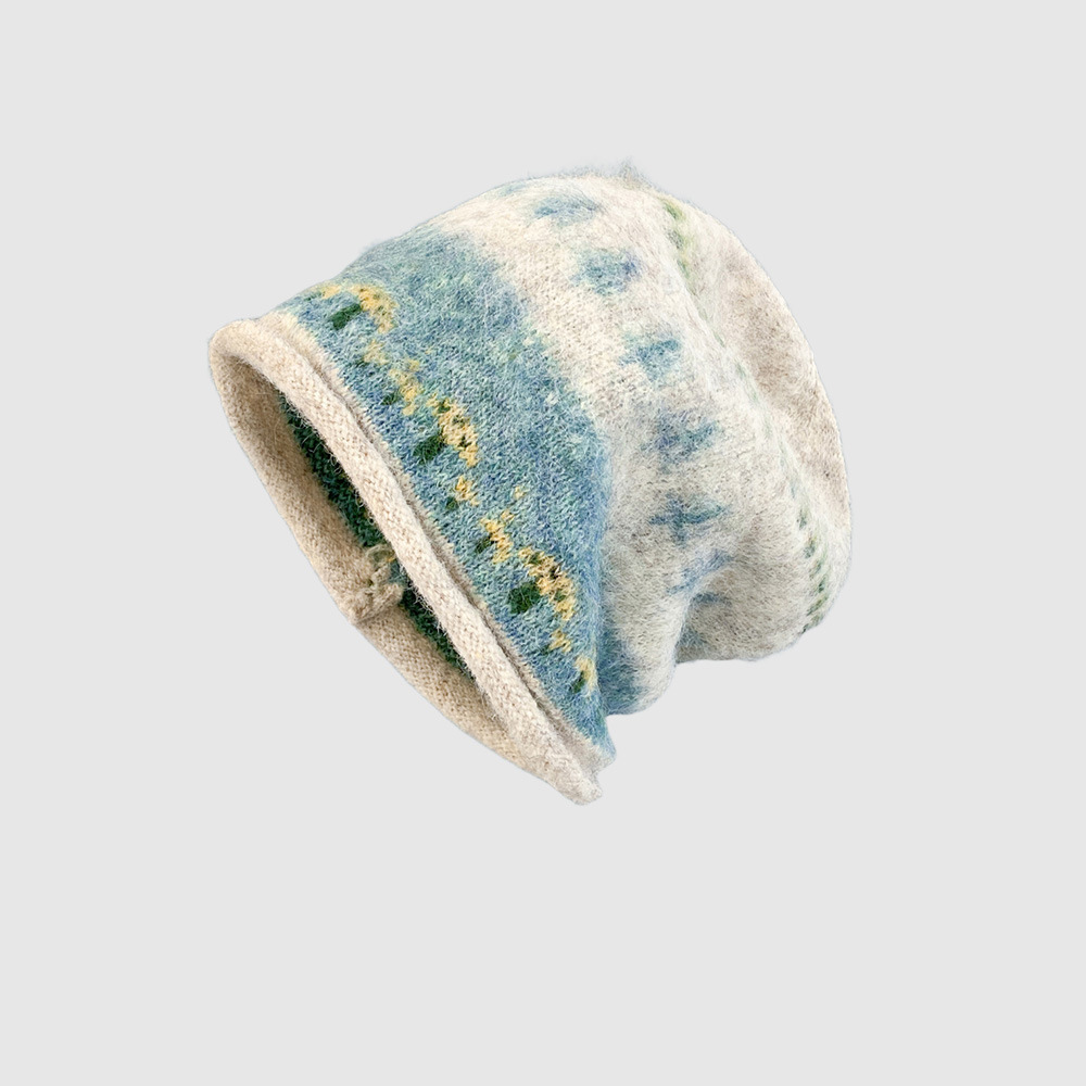 Fall/Winter Retro Roll Rim Knitted Hat Warm and Stylish for Cold Weather Cold Hat
