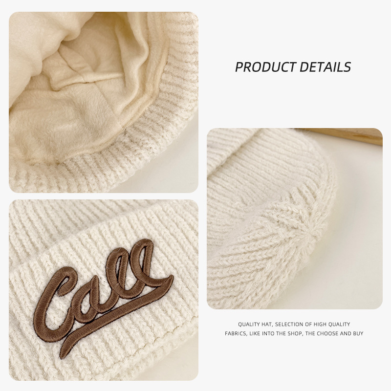 2025 New Style Letter Knitted Hat - Winter and Autumn Warmth Knitted Yarn - Thick Cold Hat