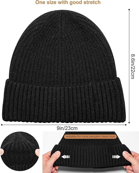 Unisex High Quality Cotton Winter Beanie Hat Custom Warm Knit Cuffed Ski Hats Cartoon Character Beach Appropriate for Men Women