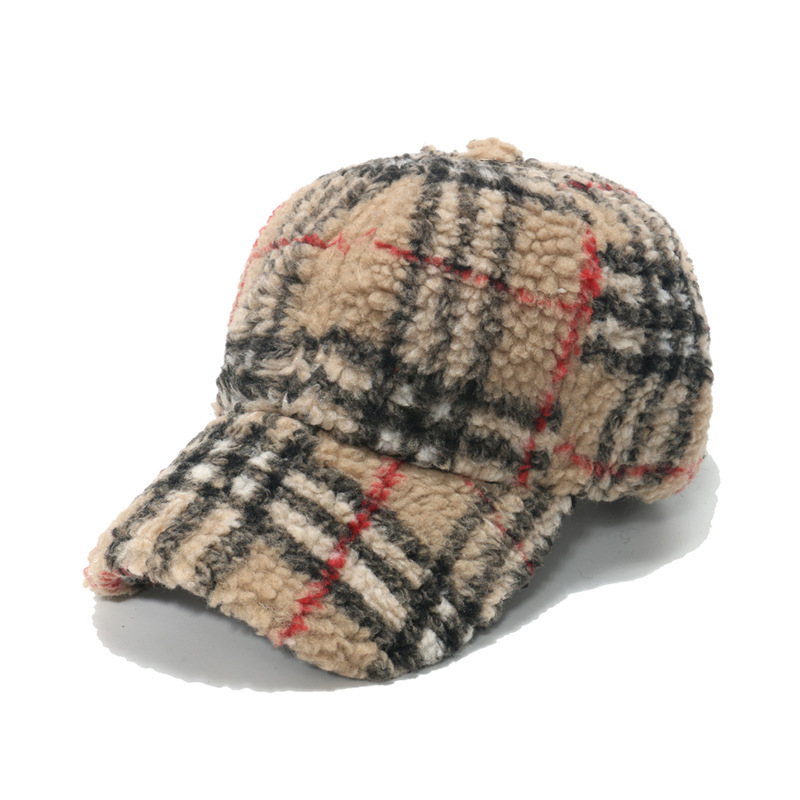 New Wool Baseball Cap - High-quality for Autumn and Winter - Checkered Suitable for Outdoor Baseball Caps and Golf Caps