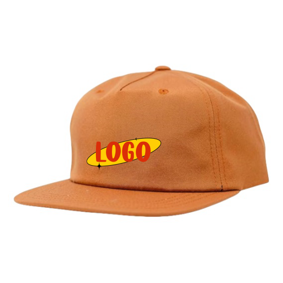 2024 Unisex Custom 5 Panel Snapback Embroidery Logo Animal Hemp Cotton Canvas Fashionable Unstructured 5-Cap Set for Sports