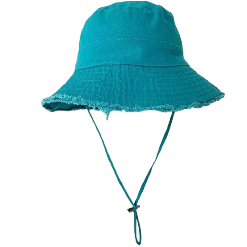 Custom Embroidery Bucket Hats Wide Brim Outdoor Sunshade Fisherman Cap for Casual & Travel Wholesale Fishing Hiking Gear String