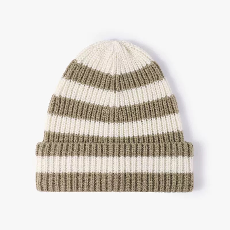 Classic Striped Knitted Cap-100% Acrylic Adjustable Unisex for Outdoor Sports Travel Casual