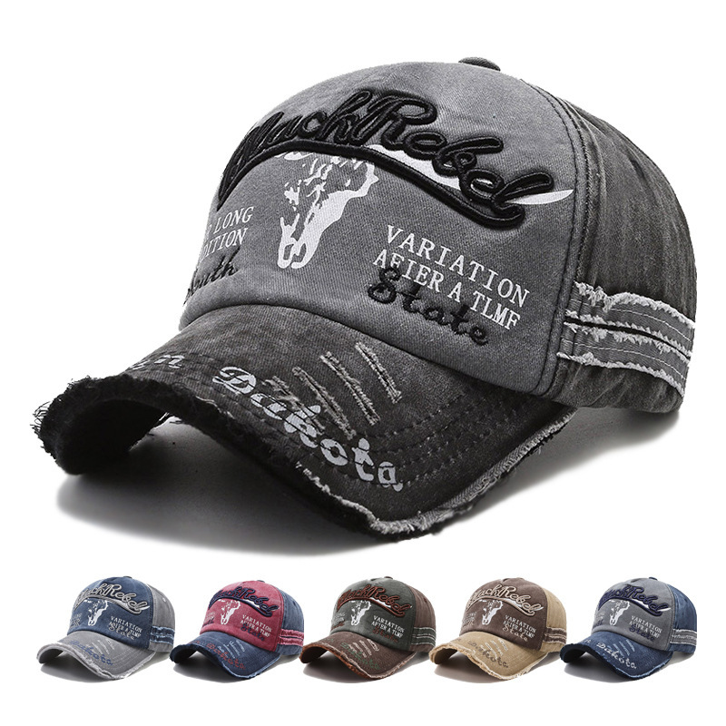 Autumn and Winter Embroidered Water-washed Baseball Cap Suitable for Both Men and Women for Cold protection and Wind Resistance