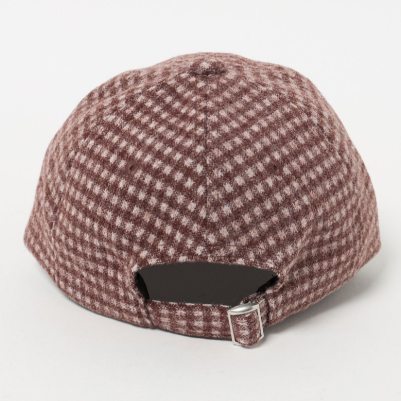 2025 New Arrival High-Quality Casual Simple Design Everyday Fit Comfortable Warm Plaid 6-Panel Wool Embroidered Baseball Cap