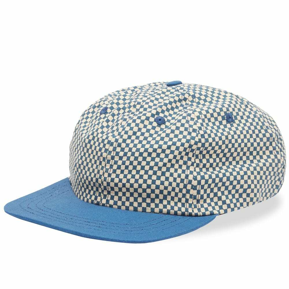 High-quality Vintage Street Style Plaid Puff Printing 6-panel Unstructured Cap 100% Cotton Unisex