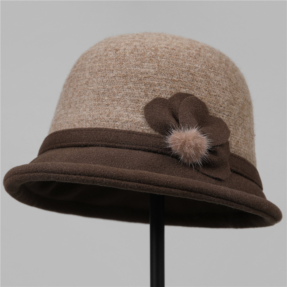 Mom's New Stylish Autumn-winter Trendy Grandma's Fisherman Hat for Winter Mid-aged and Elderly Women Old Lady's Warm Hat