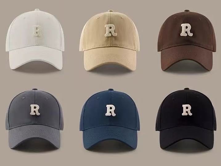 Fall/Winter Men's and Women's Fashion Retro R Letter Embroidered Baseball Cap for Outdoor Sports and Travel Baseball Cap