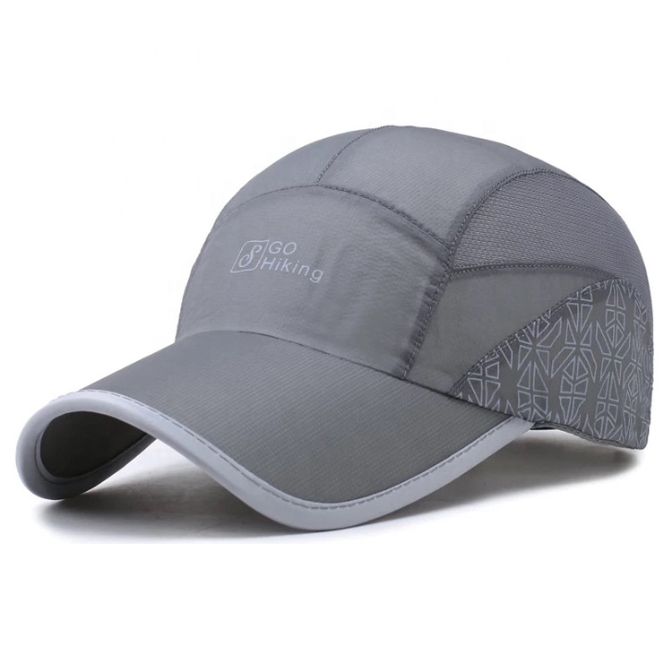 Custom 6-Panel Outdoor Polyester Baseball Cap Dry Running Hat with Curved Brim Sublimated Letter Pattern Oxford Puff Printing