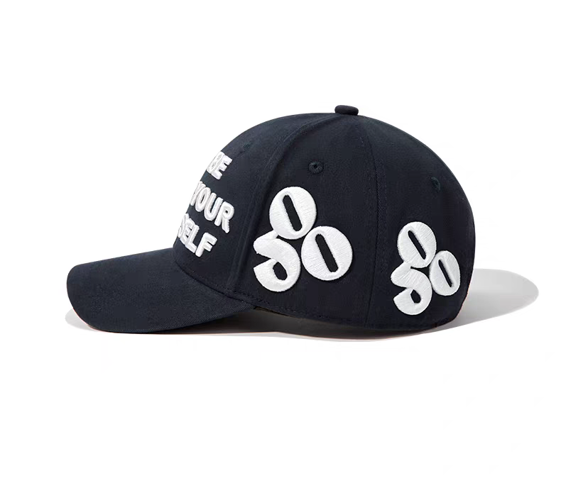 American Vintage Dobby Twill Street Style 3D Embroidery Letter Baseball Cap Large Brim Hard Top Trendy Hip Hop Hat