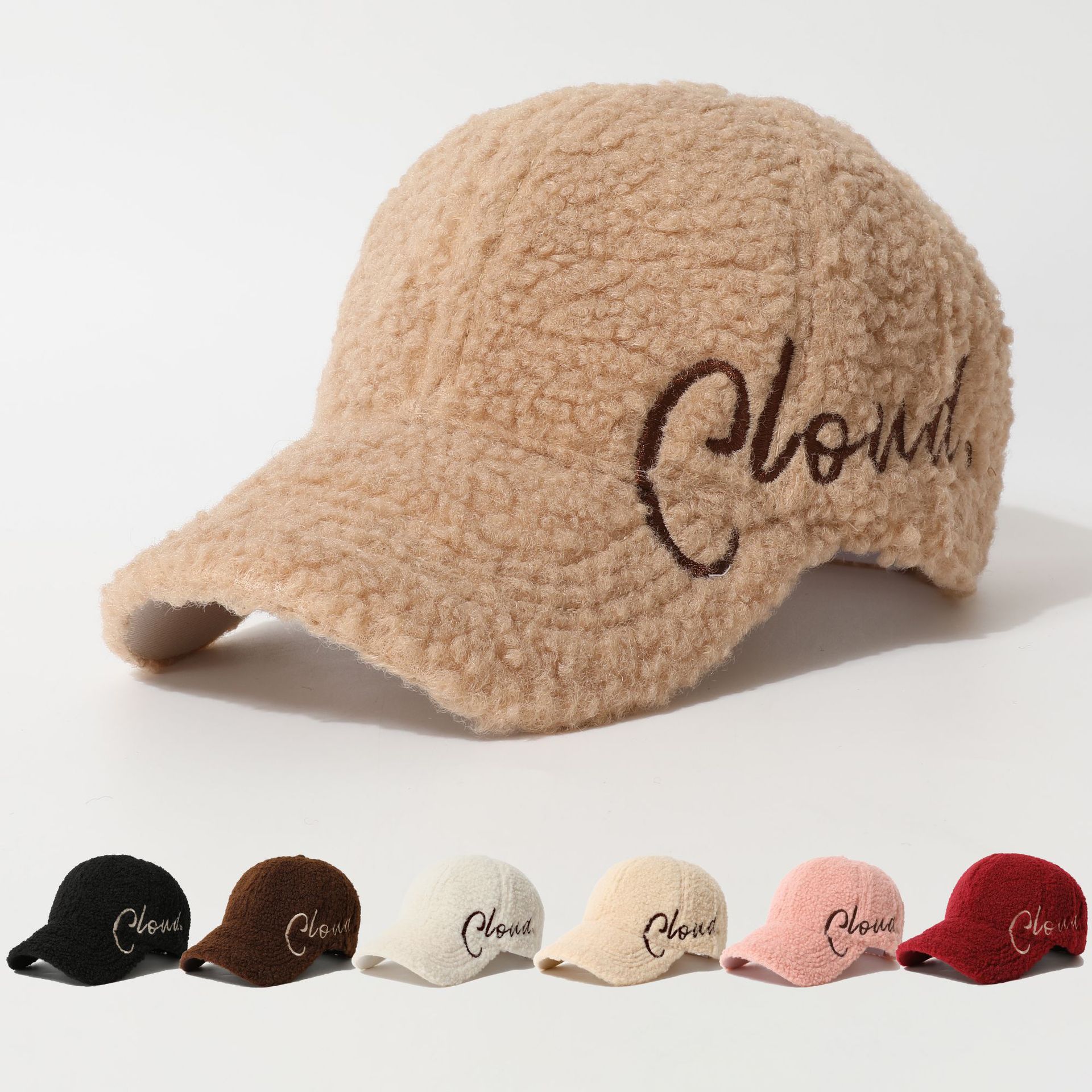 Customized 6-panel Plush Unisex Beanie Baseball Cap Large Brim. New Autumn-winter Style Featuring Warmth Insulation