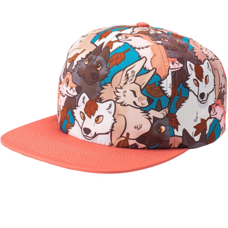 Custom 5 Panel Flat Brim Snapback Cap Vintage Hip Hop Casual Cute Animal Print Gorra Men Women Logo Fashionable Outdoor Wear