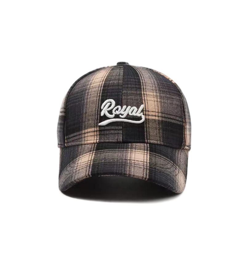 Black Brown Letter Royal Embroidered Twill Dobby Common Casual Baseball Cap Unisex Adjustable Strap Sun Duckbill