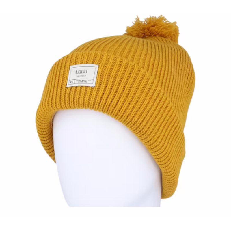 Classic Custom Designer Acrylic Beanie Pom High Quality Knitted Skull Cap Men Women Fashionable Winter Beach Travel Wear Letter