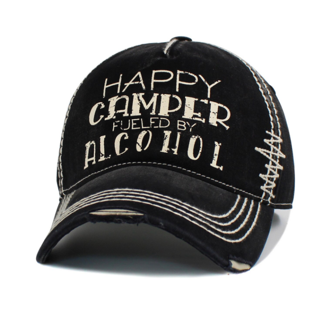 2026 Hot Selling Distressed Black Vintage Baseball Cap Print Casual Cotton Adjustable Dad Hat for Unisex Retro Fashion Outdoor