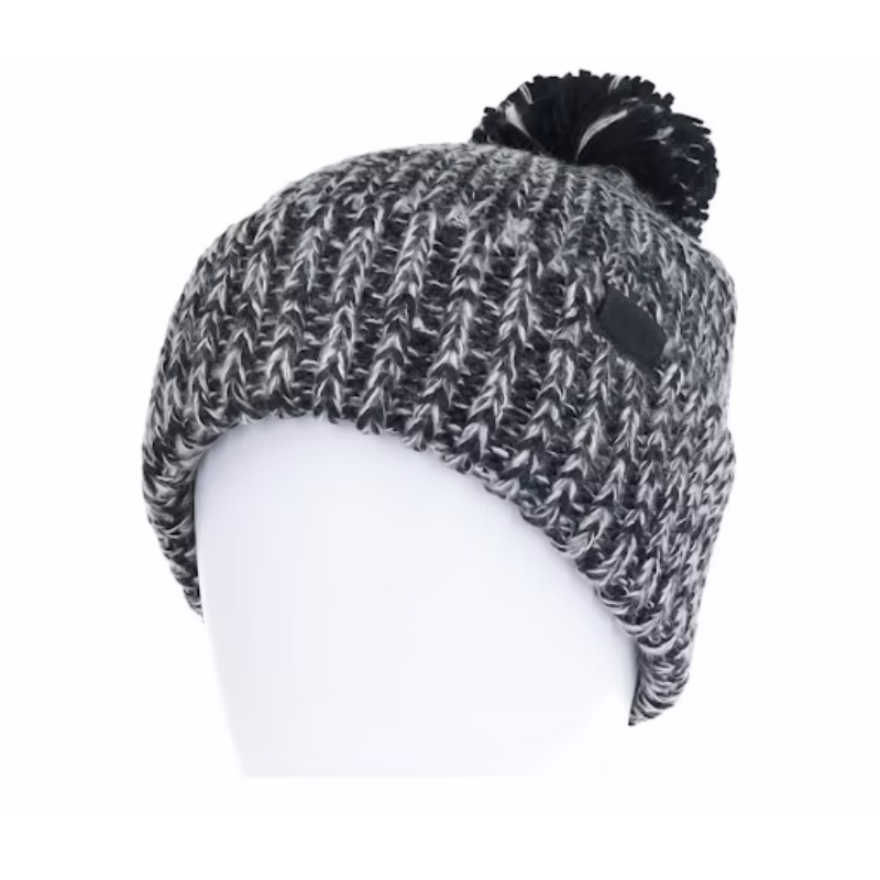 Custom Logo Y2K Light Winter Warm Knitted Beanie Design Black and White with Pom for Women and Men