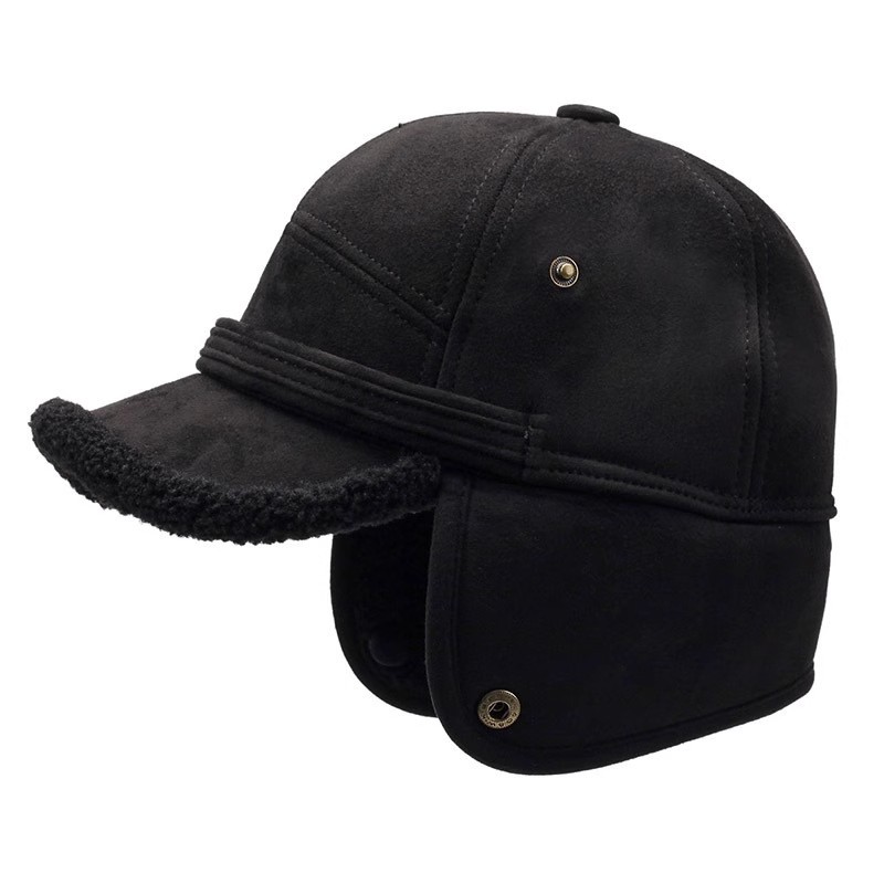 New Autumn-winter Style Warm Flight Cap for Men. Dad-style Outdoor Casual Thick Fleece Ear Warmer Hat for the Elderly.
