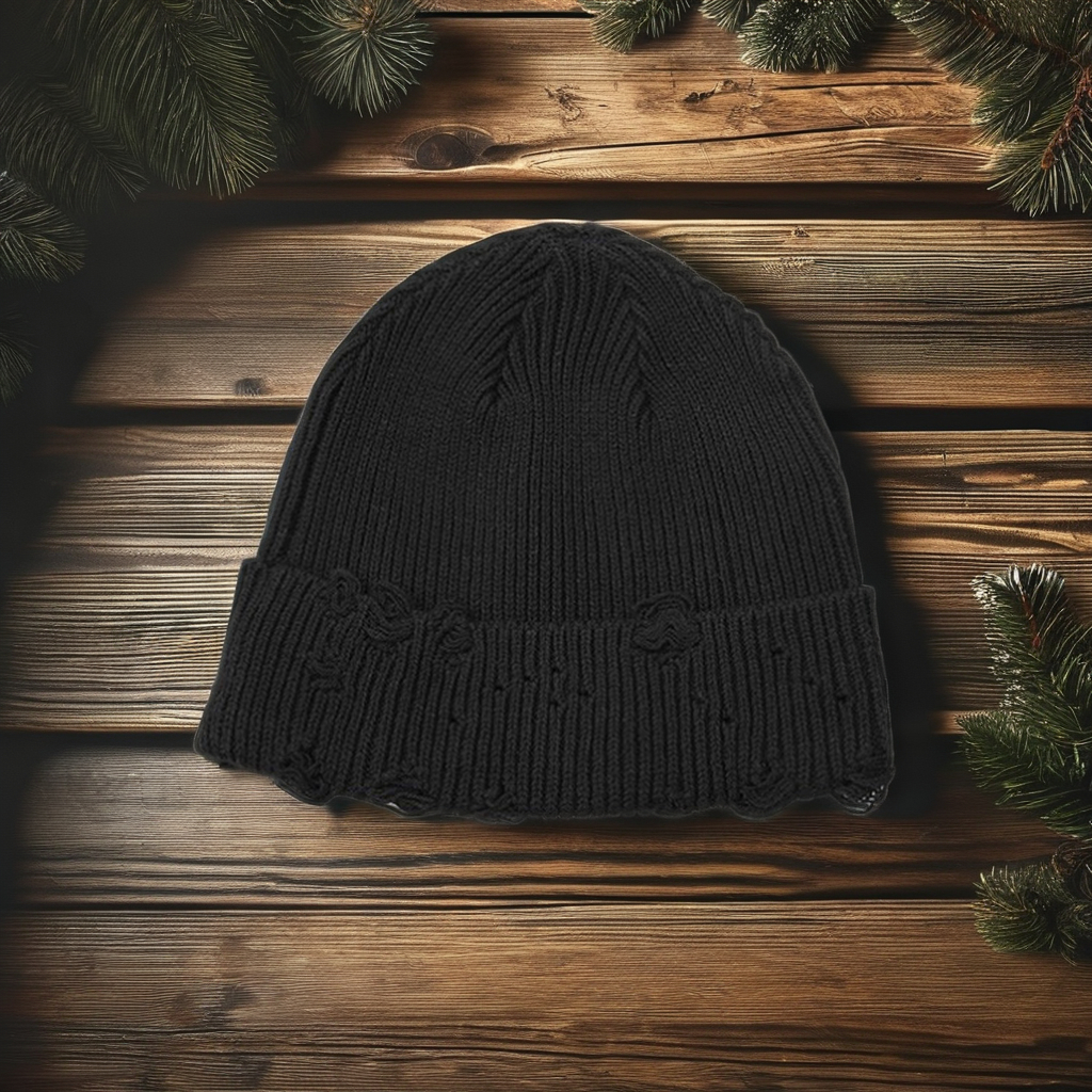 Customized Hat Winter Warm Fold Promotional Cool Knit Beanie Hats With Pocket