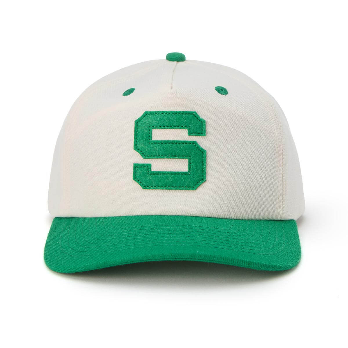 5 Panel Baseball Cap Cream Green Applique Hat Streetwear Adjustable Cotton Cap for Unisex Fashion Casual Outdoor Sports Headwear