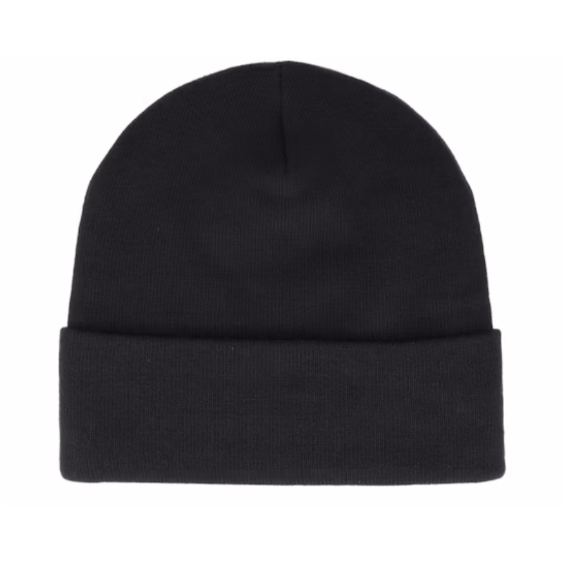 Unisex Soft Stretchy Winter Beanie Hats Classic Tall Black Acrylic Knit Cap Custom Logo