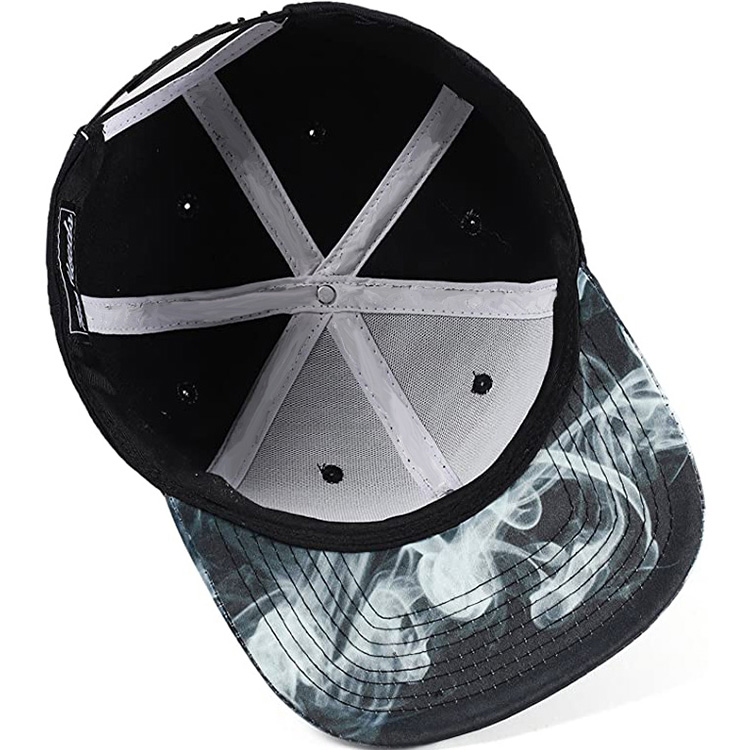 Custom Logo Fashion Character Black 6 Panel 3D Embroidery Flat Brim Sport Hip Hop Hats Snapback Fitted Cap Gorras