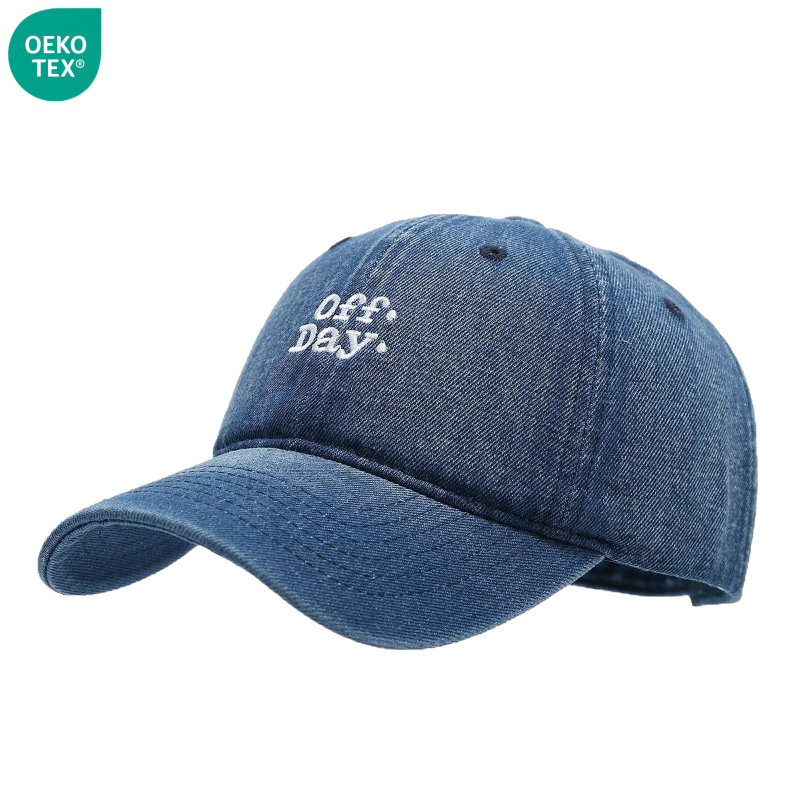 Custom Logo Embroidery Letter 2025 Sporty 6-Panel Denim Baseball Caps Common Fabric Feature